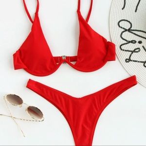 NWOT Red cute cut Bikini set